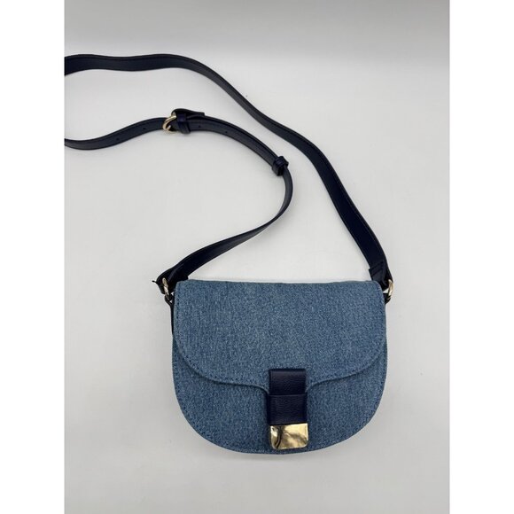 On 34th Holmme denim small saddle crossbody bag - Blue - Picture 5 of 10